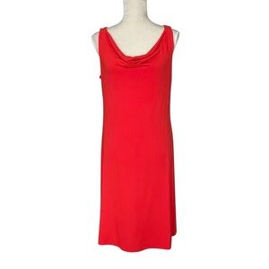 Eileen Fisher Cowl Neck Swing Dress Women’s Size M Sleeveless Jersey Orange
